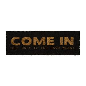 Doormats: Come In Wine Doormat - Black/Gold