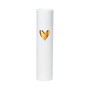 Rader: Porcelain Heart Vase - Gold (17.5cm)
