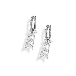 Embellished Formation Sleeper Earrings - Silver