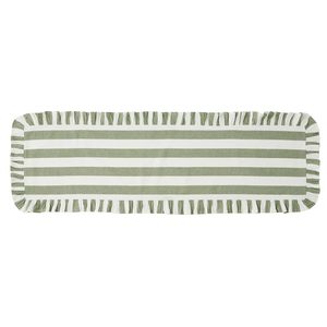 Orla Cotton Table Runner - Olive/Ivory