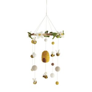 Handmade NZ Wool Baby Mobile - Bees