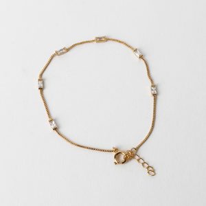 Hidden Gems: Kiki Baguette Bracelet - Gold/White