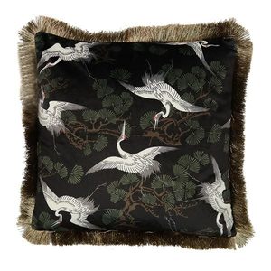 Velvet: Crane Velvet Cushion (45cm)