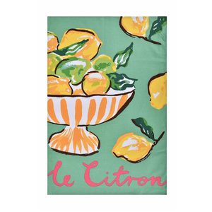 Mustard Yellow: Summer Fruits Citron Tea Towel