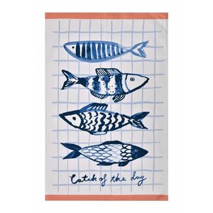 Blue Glorious Blue: Catch Of The Day Tea Towel