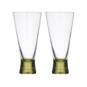 Glorious Green: Canal Flute Glasses (2pc) - Olive