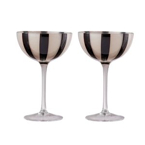 Striped Coupe Glasses (2pc)