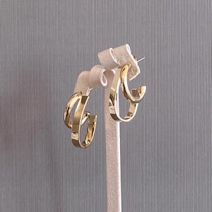Double Loop Gold Earrings