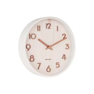 Pure Wood Grain Wall Clock - Small White (22cm)