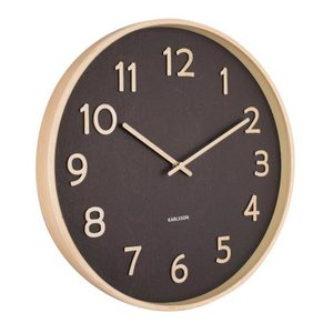 Pure Wood Grain Wall Clock - Medium Black (40cm)