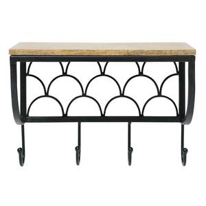 Scalloped Wall Shelf With Hooks