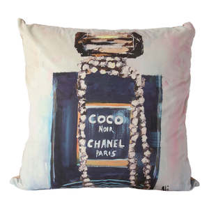 Cushions: Velvet Art Cushion - Coco Black (55cm)