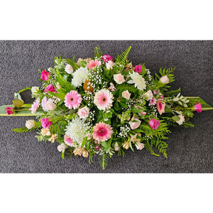 Products: Full Casket Spray - Mauve & Pink Kora Floral Boutique