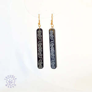 Jewellery: Kowhaiwhai Straight Drop Earrings