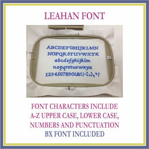 Leahan Font - Machine Embroidery Catalogue Kreative Kiwi