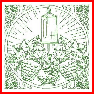 Xmas Blocks Redwork Applique Machine Embroidery Design