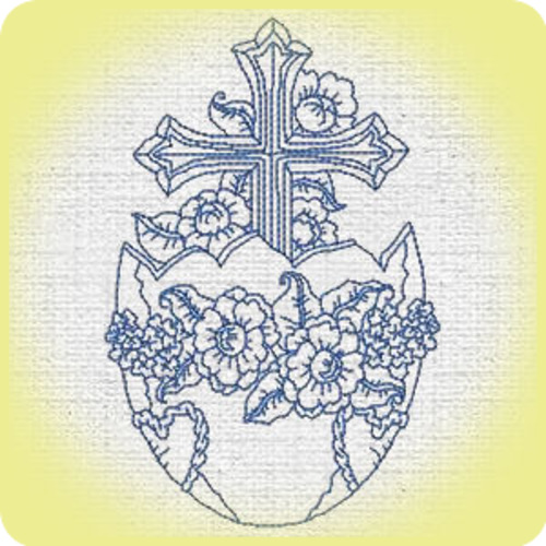 Ornate Easter Eggs Redwork Applique Machine Embroidery Design