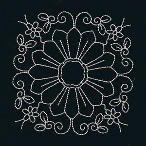 Quilt Florals Redwork Applique Machine Embroidery Design