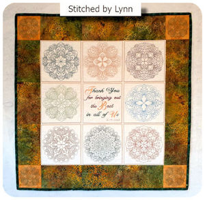 Quilt Swirls 4 Redwork Applique Machine Embroidery Design