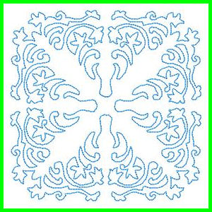 Quilt Swirls 7 Redwork Applique Machine Embroidery Design