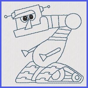 Robot Alphabet Applique Machine Embroidery Design