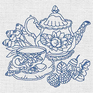 Products: Kitchen Redwork Applique Machine Embroidery Design