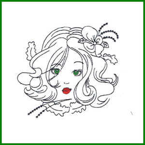 Products: Ladies Redwork Applique Machine Embroidery Design