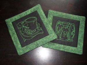 St Patricks Day Redwork Applique Machine Embroidery Design