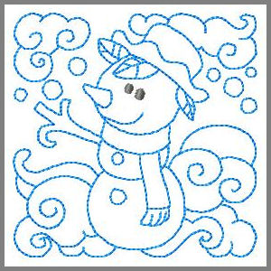 Wintertime Blocks Redwork Applique Machine Embroidery Design
