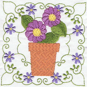 Garden Blocks Filled Applique Machine Embroidery Design