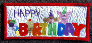 Happy Birthday Filled Applique Machine Embroidery Design
