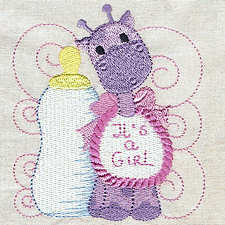Its a Girl Filled Applique Machine Embroidery Design