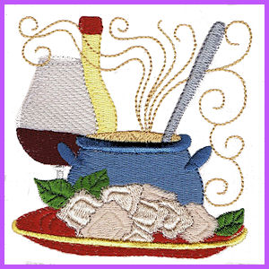 Kitchen Blocks Filled Applique Machine Embroidery Design