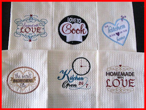 Products: Kitchen Labels Applique Machine Embroidery Design