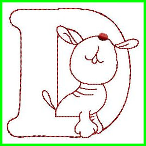 Puppy Alphabet Applique Machine Embroidery Design