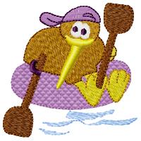 Sporting Kiwis Filled Applique Machine Embroidery Design