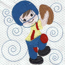 Products: Sporty Kids Filled Applique Machine Embroidery Design