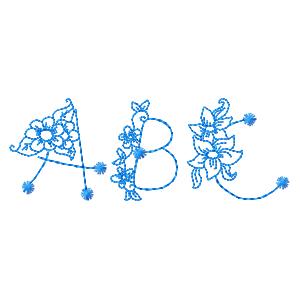 Spring Alphabet Applique Machine Embroidery Design