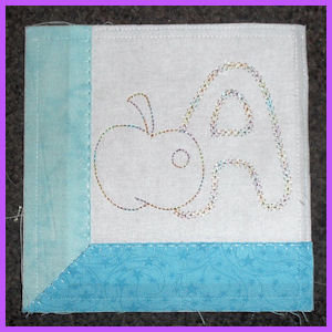 A is for Alpha Redwork Applique Machine Embroidery Design