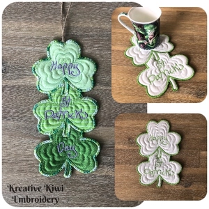 In the hoop Stacked Shamrock Design