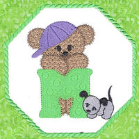 Baby Bear Alphabet Applique Machine Embroidery Design