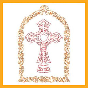 Products: Celtic Crosses Redwork Applique Machine Embroidery Design