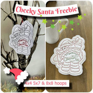 Products: Cheeky Santa Freebie - Kreative Kiwi Embroidery Designs