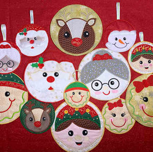 Christmas Faces - Machine Embroidery Catalogue Kreative Kiwi