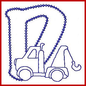 Construction Alphabet Applique Machine Embroidery Design