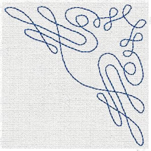 Products: Continuous Corners Redwork Applique Machine Embroidery Design