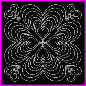 Continuous Lines Redwork Applique Machine Embroidery Design