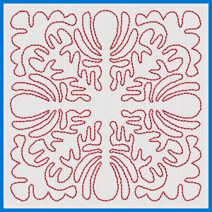 Continuous Lines 2 Redwork Applique Machine Embroidery Design
