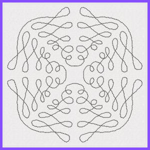 Continuous Lines 3 Redwork Applique Machine Embroidery Design