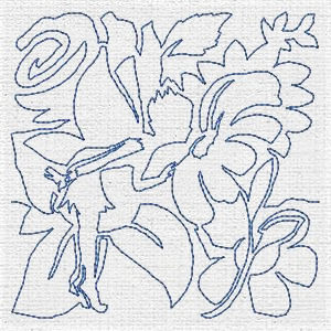 Products: Continuous Lines - Fairies Redwork Applique Machine Embroidery Design